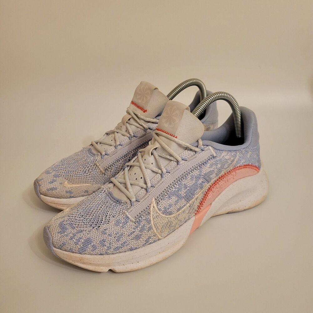 Nike SuperRep Go 3 Flyknit Next Nature Workout Shoes Womens Size 9 Blue Low Top